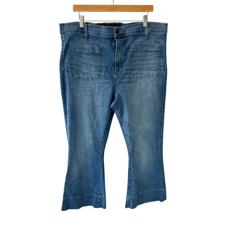 Veronica Beard Sheridan Exaggerated Flare High Rise Jeans Keystone Blue Size‎ 20 - Picture 2 of 13
